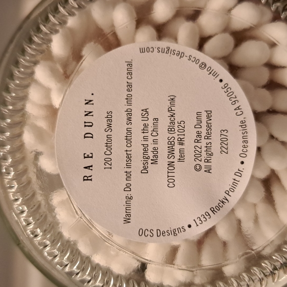 Rae Dunn COTTON SWABS glass jar - Picture 4 of 4
